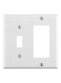 Leviton 2-Hole Wall Plate White 4.56x0.26x4.5inch 