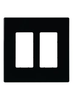 Eaton 2-Gang Screwless Wall Plate Black 5x3x1inch 