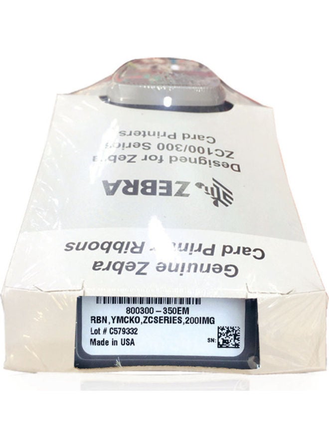 زيبرا شريط ملون طراز ZC300 200 Prints 800300-350 YMCKO متعدد الألوان  - Image 2