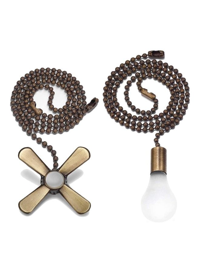 SmoTecQ 2-Piece Beaded Ball Light And Fan Pull Chains Bronze 12inch 