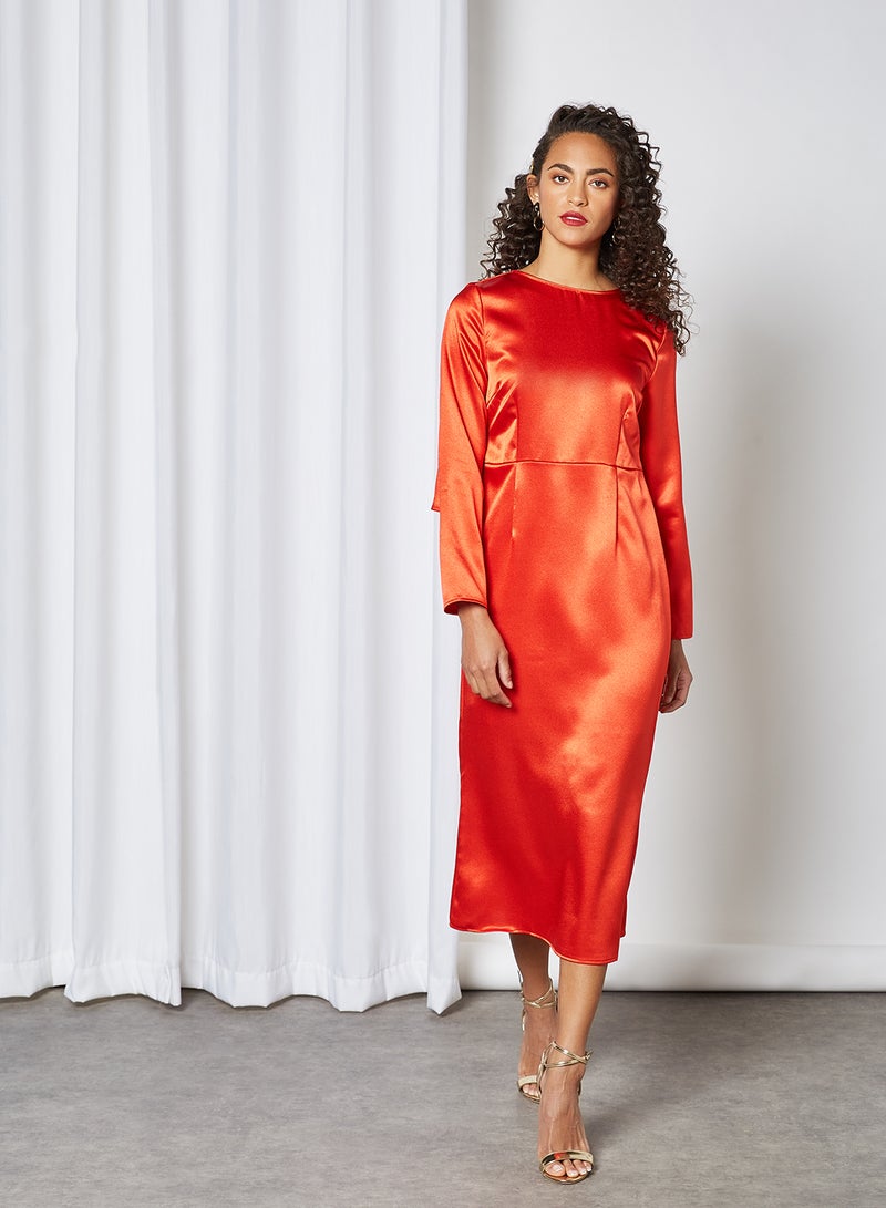 SIVVI for HANIYA - Lace Panel Detail Dress Red - Image 1