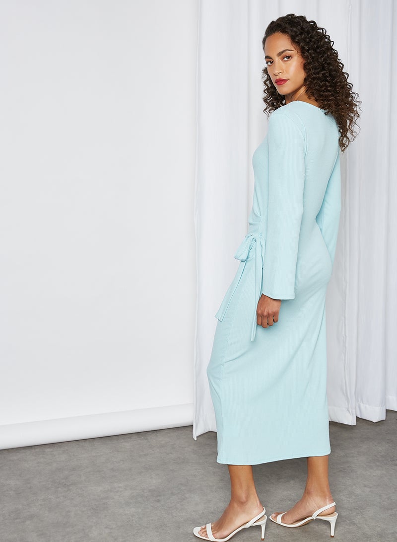 SIVVI for HANIYA - Knit Side Tie Dress Blue - Image 1