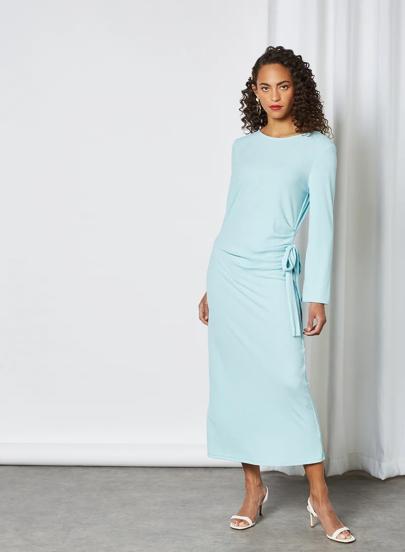 SIVVI for HANIYA Knit Side Tie Dress Blue