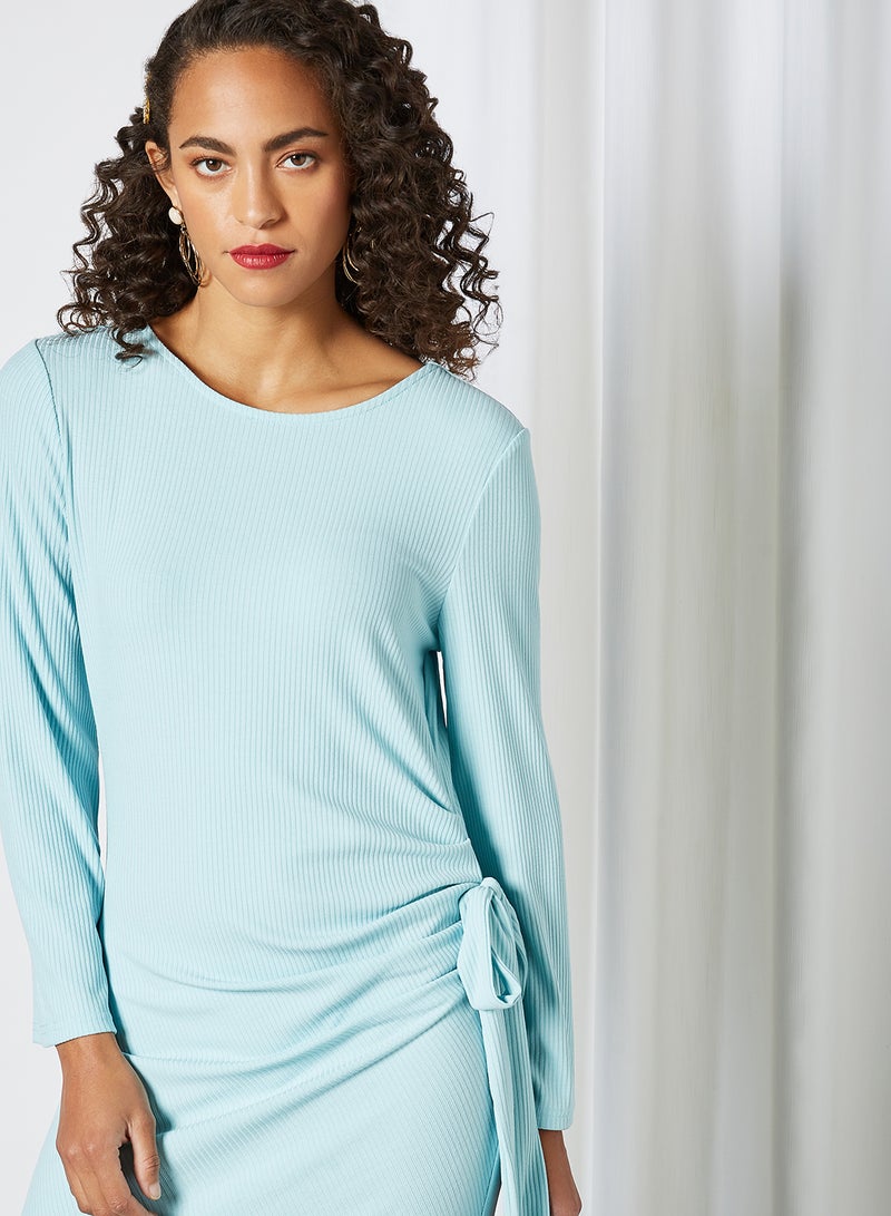 SIVVI for HANIYA - Knit Side Tie Dress Blue - Image 1