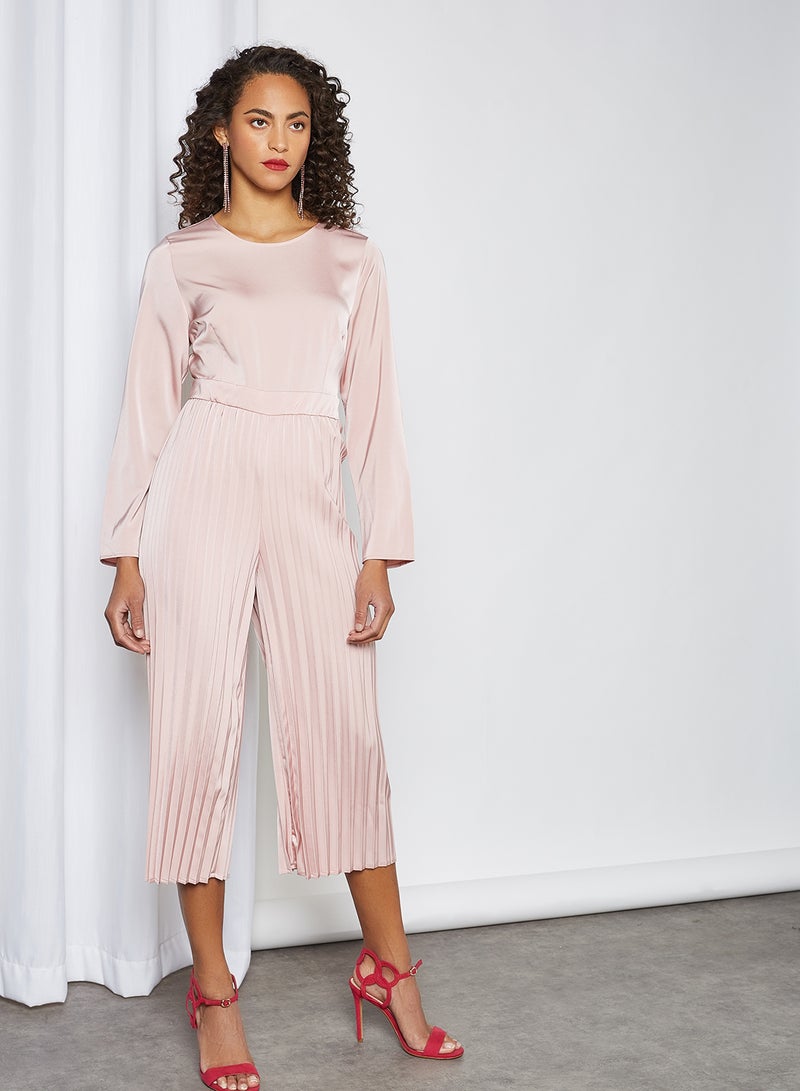 SIVVI for HANIYA Satin Pleated Jumpsuit Pink  - Image 1