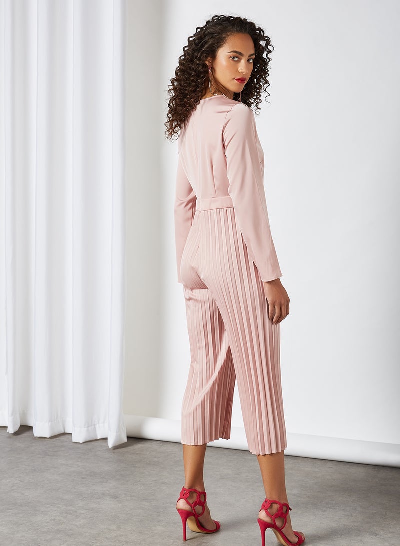 SIVVI for HANIYA Satin Pleated Jumpsuit Pink  - Image 2