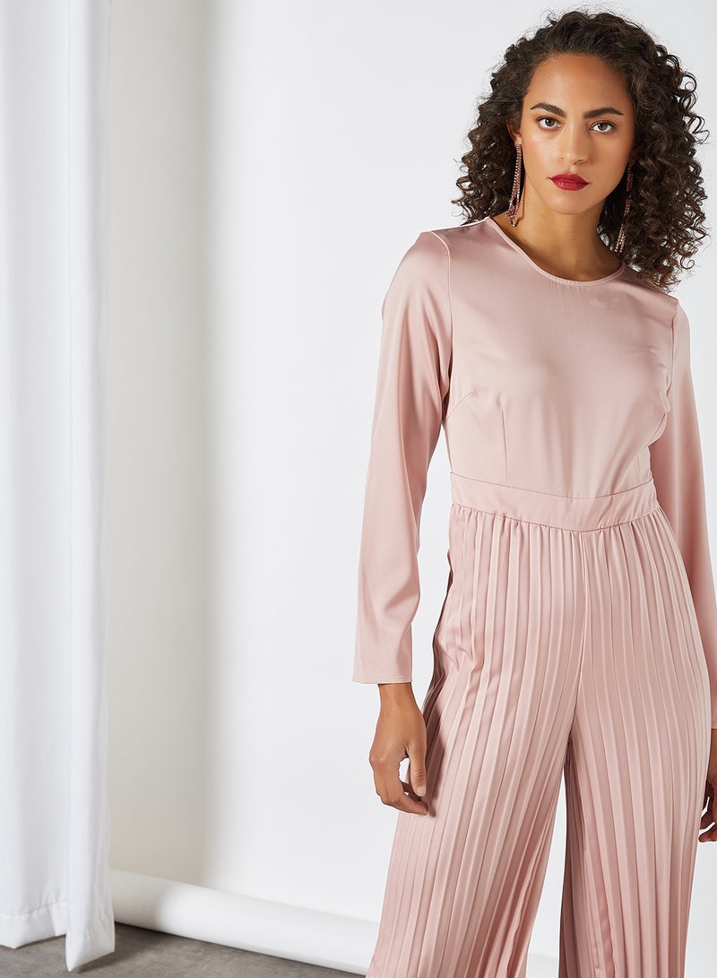 SIVVI for HANIYA Satin Pleated Jumpsuit Pink  - Image 3