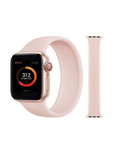Soft Silicone Solo Loop Band Compatible With Apple Watch (Oxblood, Medium) Sanad Pink