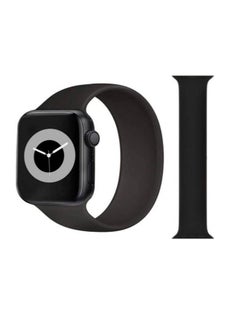 Soft Silicone Solo Loop Band Compatible With Apple Watch (Oxblood ,Small ) Black