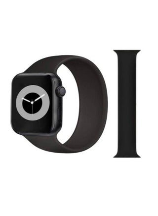 Soft Silicone Solo Loop Band Compatible With Apple Watch (Oxblood ,Small ) Black - v1611045212/N43647808A_1