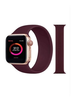 Soft Silicone Solo Loop Band Compatible With Apple Watch (Oxblood ,Medium) Wine Red