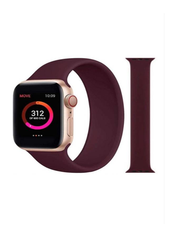Generic - Soft Silicone Solo Loop Band Compatible With Apple Watch (Oxblood ,Medium) Wine Red - Image 1