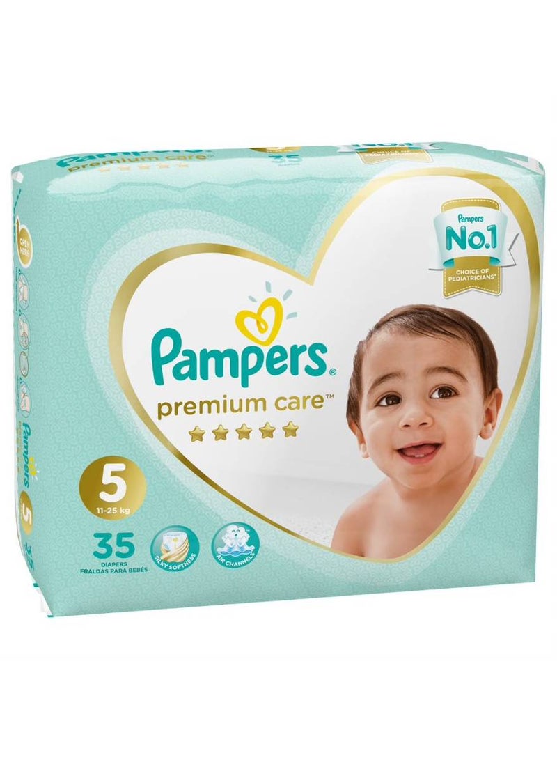 Pampers Premium Care Diapers Size 5, Junior, 11-25 Kg (35 Diapers) - Image 2