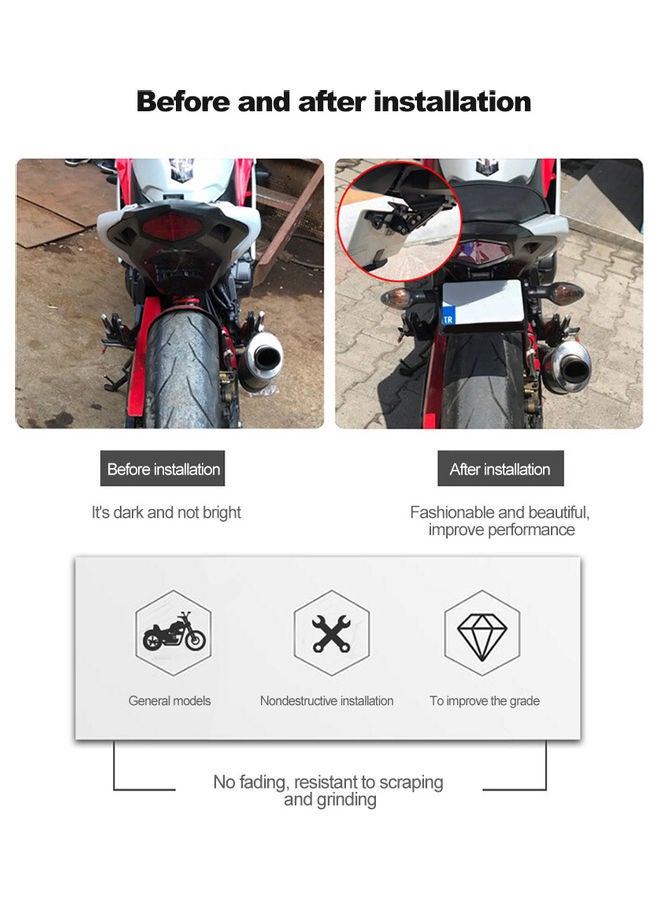 Generic - Motorcycle Adjustable Holding Bracket With Turn Signal Lights - Image 1