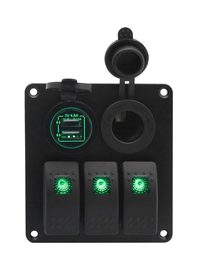 Generic 3-Gang Waterproof Marine Boat Rocker Switch Panel - Image 1