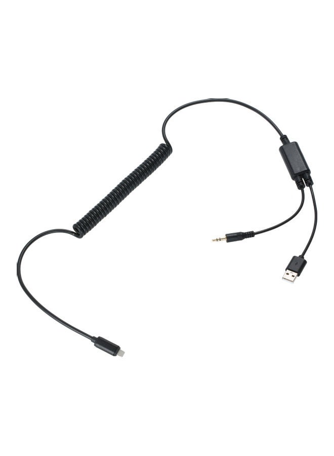 كابل قابل للتمديد بمنفذي Aux و USB لمحول صوت السيارة. - Image 2