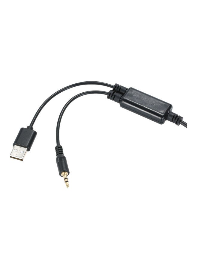 كابل قابل للتمديد بمنفذي Aux و USB لمحول صوت السيارة. - Image 4