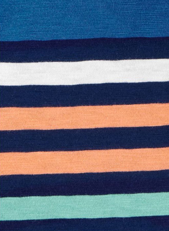 carter's Striped Slub Jersey Polo Blue/Orange/Green  - Image 2