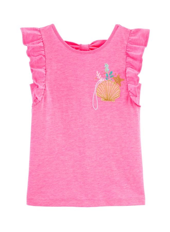 carter's Neon Glitter Seashell Jersey Tee Bright  - Image 1
