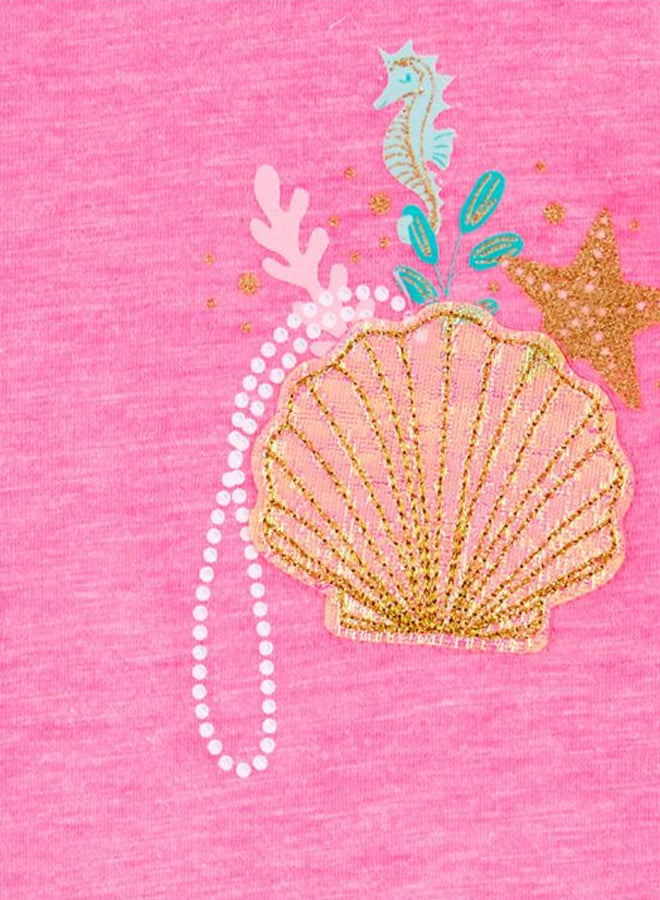 carter's Neon Glitter Seashell Jersey Tee Bright  - Image 3