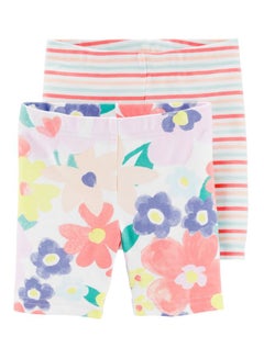 2-Piece Infant Girls Floral Shorts Multicolour