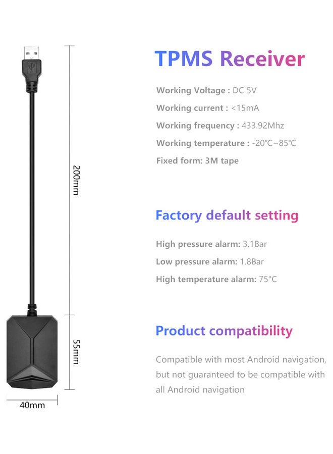 Generic 8-Piece Android TPMS Tire Pressure Monitoring Kit  - Image 4