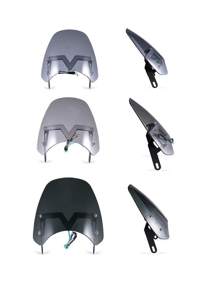 Generic Universal Motorcycle Windscreen With Turn Signal Light Wind Deflector Protection  - Image 3