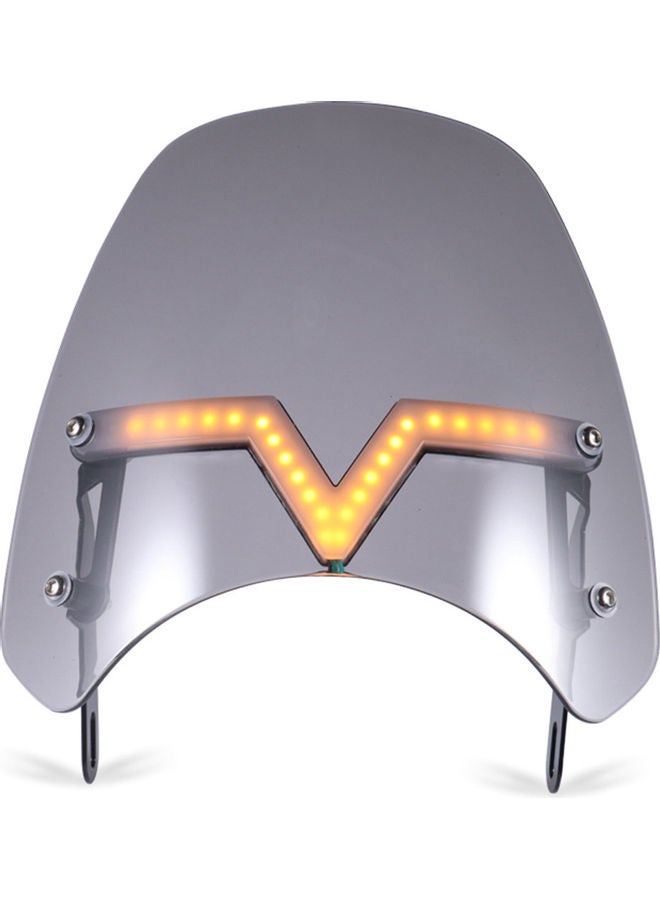 Generic Universal Motorcycle Windscreen With Turn Signal Light Wind Deflector Protection  - Image 4
