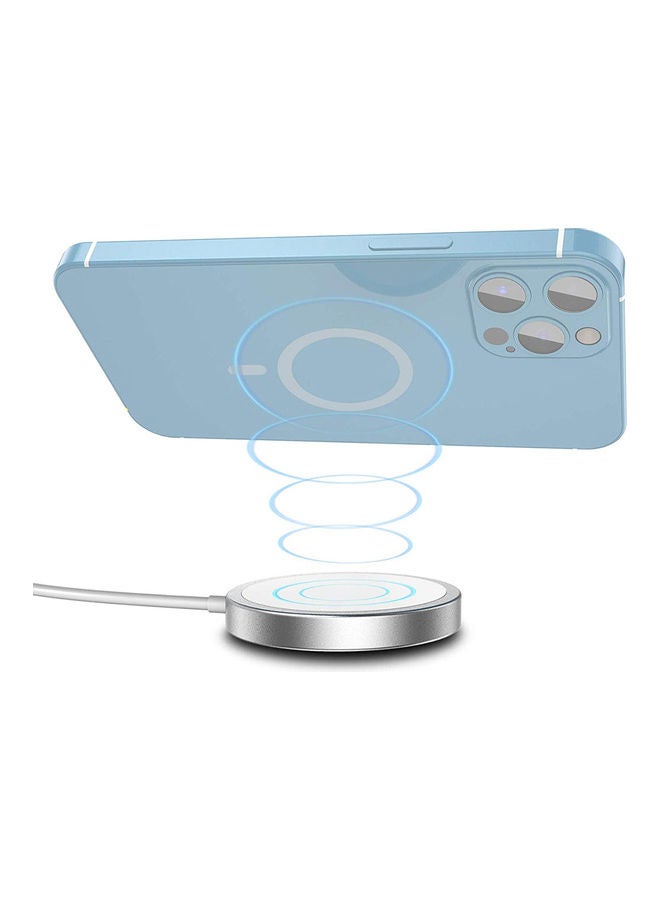 Generic - Wireless Magnetic Charger For Apple iPhone 12/11 White/Grey - Image 1