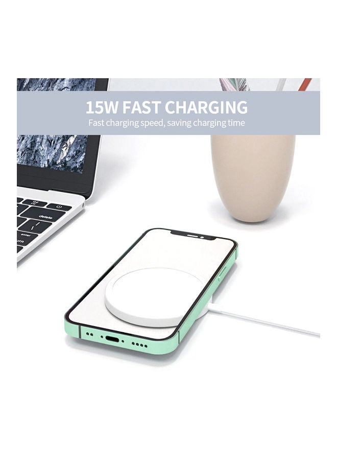 Generic - Wireless Magnetic Charger For Apple iPhone 12/11 White/Grey - Image 1