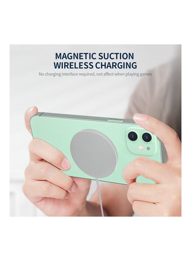 Generic - Wireless Magnetic Charger For Apple iPhone 12/11 White/Grey - Image 1