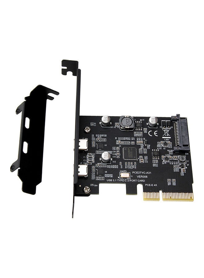Generic - PCI-E 4X To Dual Type-C Adapter Card Black - Image 1