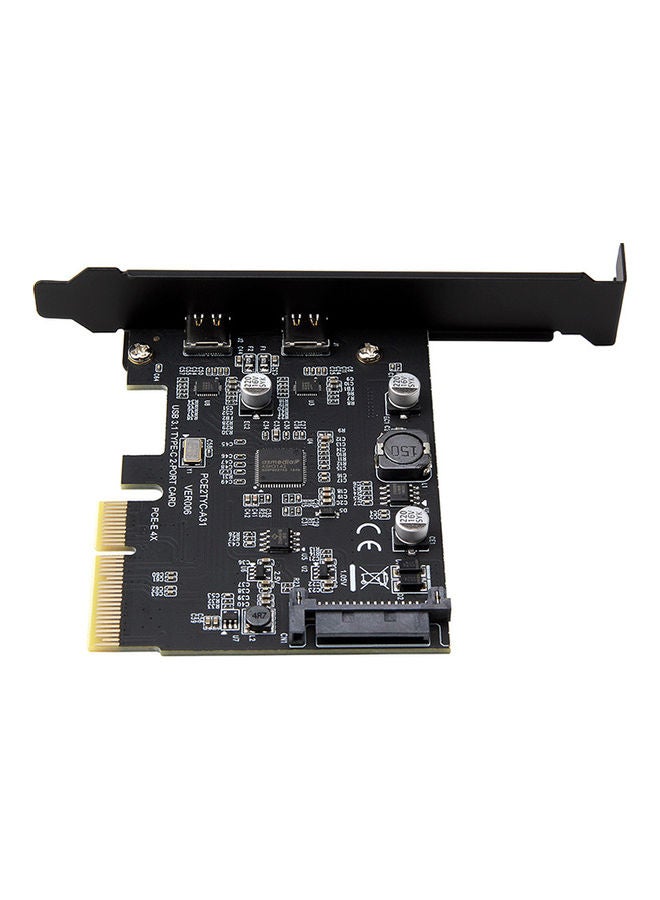 Generic - PCI-E 4X To Dual Type-C Adapter Card Black - Image 1