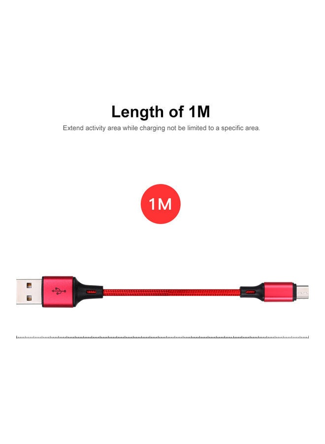 Micro USB Charging Cable Red/Black - Image 3