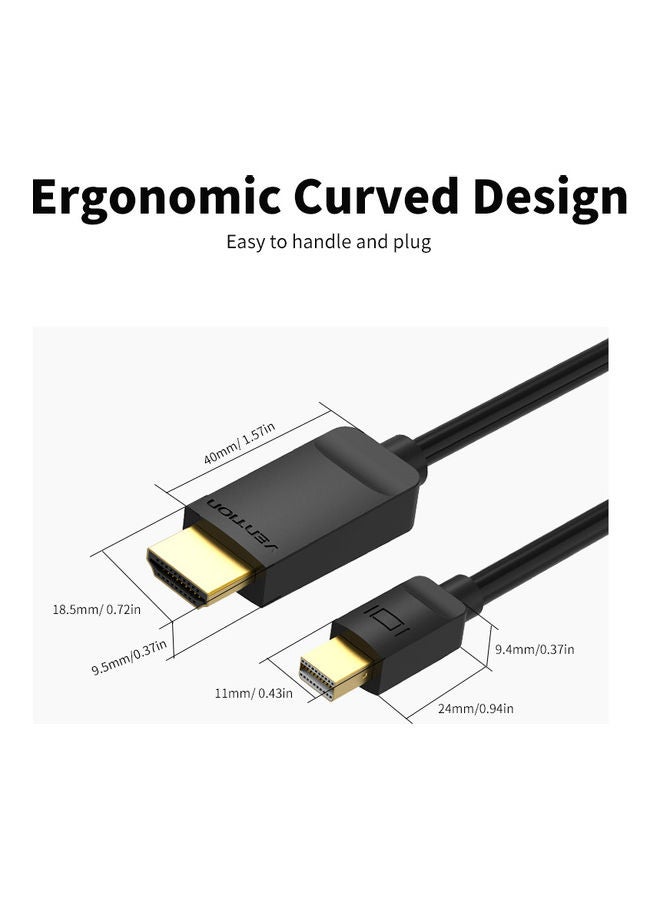 فينشن كابل محول من ميني DP إلى HD أسود - Image 5