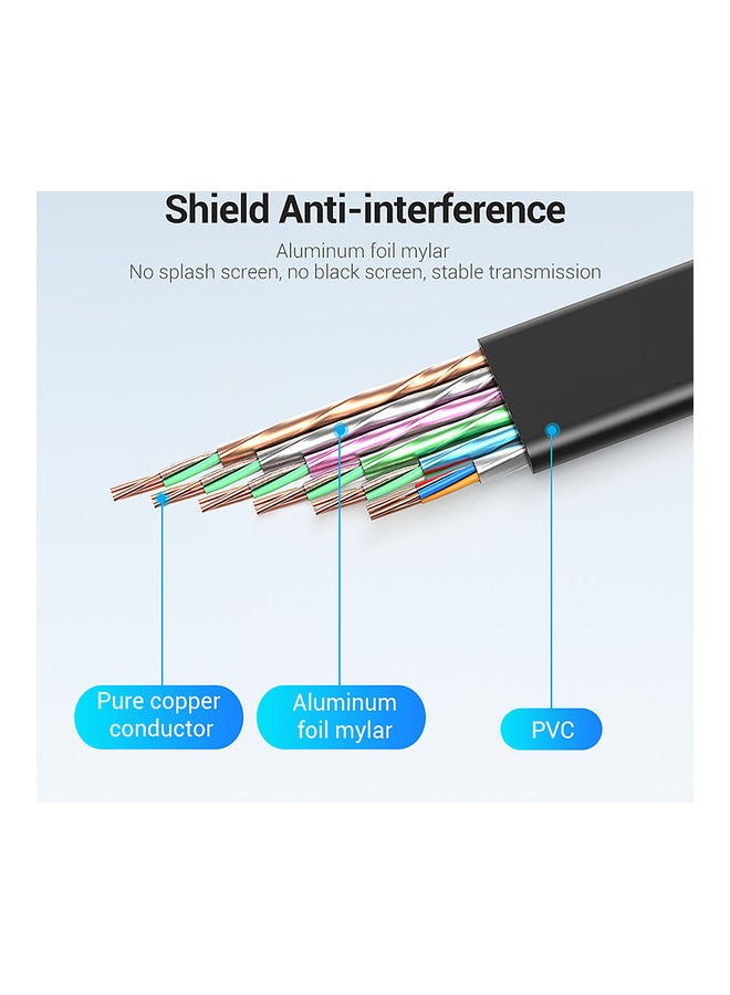 فينشن كابل HDMI مسطح أسود  - Image 4