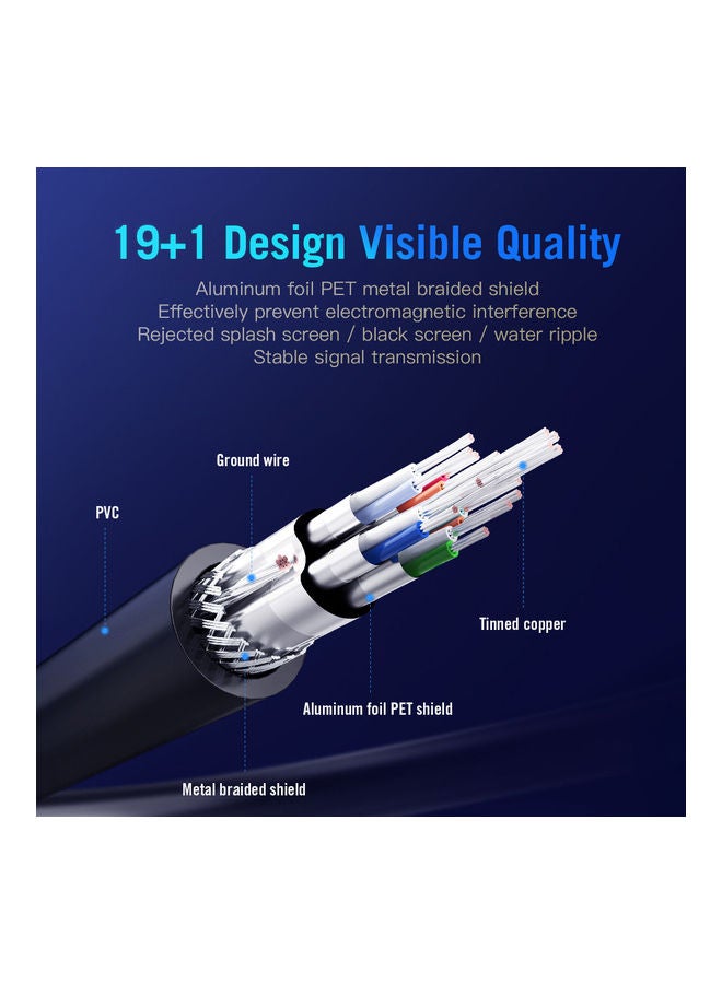 فينشن كابل HDMI من ذكر إلى ذكر أسود - Image 3