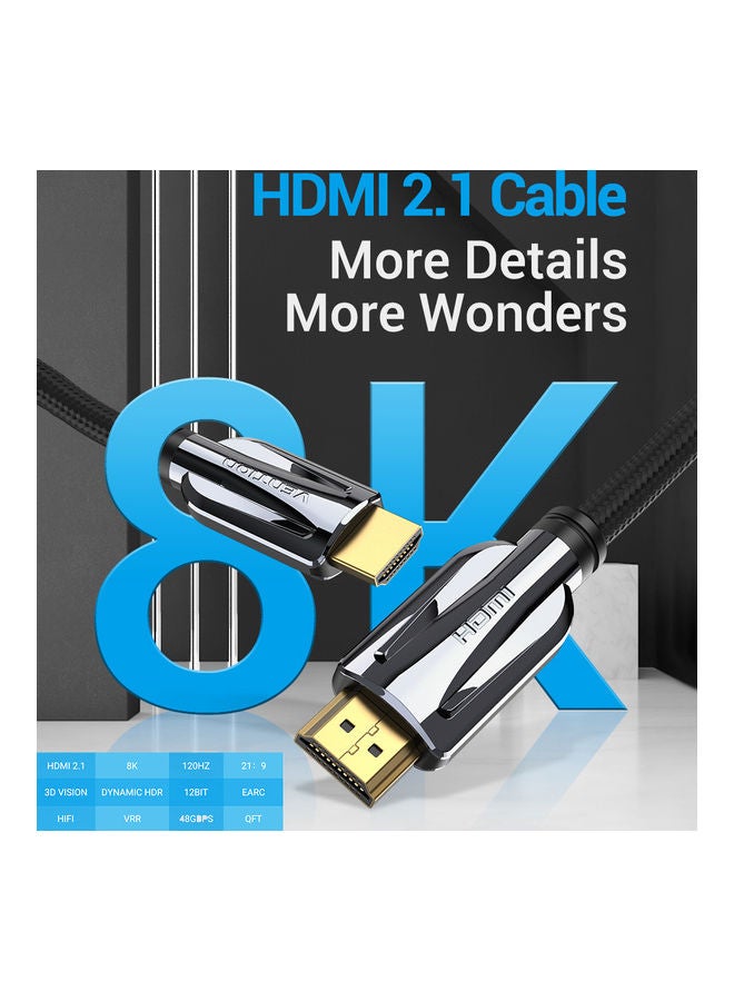 فينشن كابل HDMI 2.1 بدقة عالية الوضوح أسود - Image 2