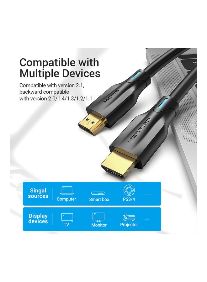 فينشن كابل HDMI 2.1 بدقة عالية الوضوح أسود  - Image 2