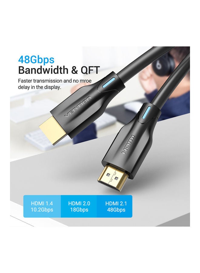 فينشن كابل HDMI 2.1 بدقة عالية الوضوح أسود  - Image 3