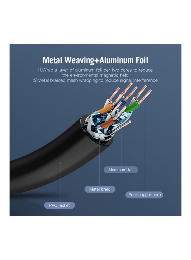 فينشن كابل إيثرنت كات 7 SSTP أسود - Image 4