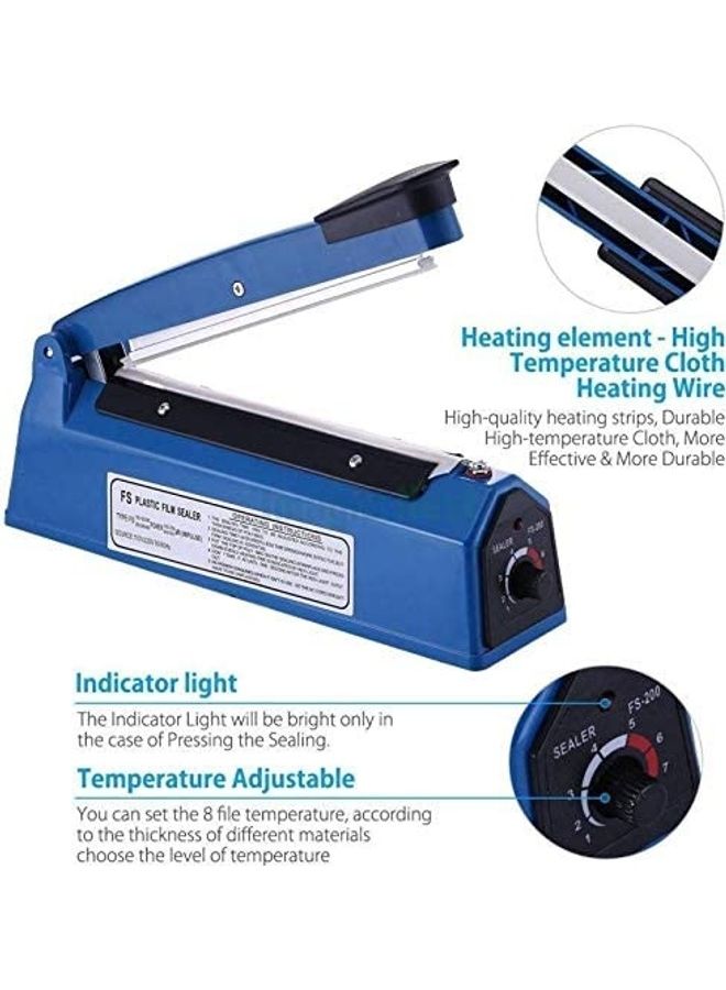 Generic - Manual Impulse Hand Sealer  With 2 Replacement Kit Blue 20centimeter - Image 1