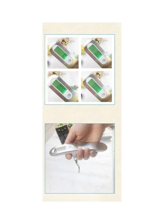 ماركة غير محددة ميزان أمتعة عالي الدقة بشاشة LCD بإضاءة خلفية سعة 50 كجم فضي  - Image 5