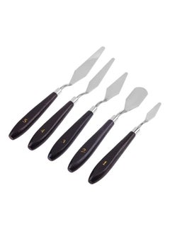 Generic 5-Piece Stainless Steel Spatula Set Silver/Brown  - Image 2