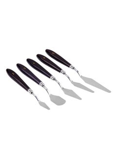 Generic 5-Piece Stainless Steel Spatula Set Silver/Brown  - Image 3