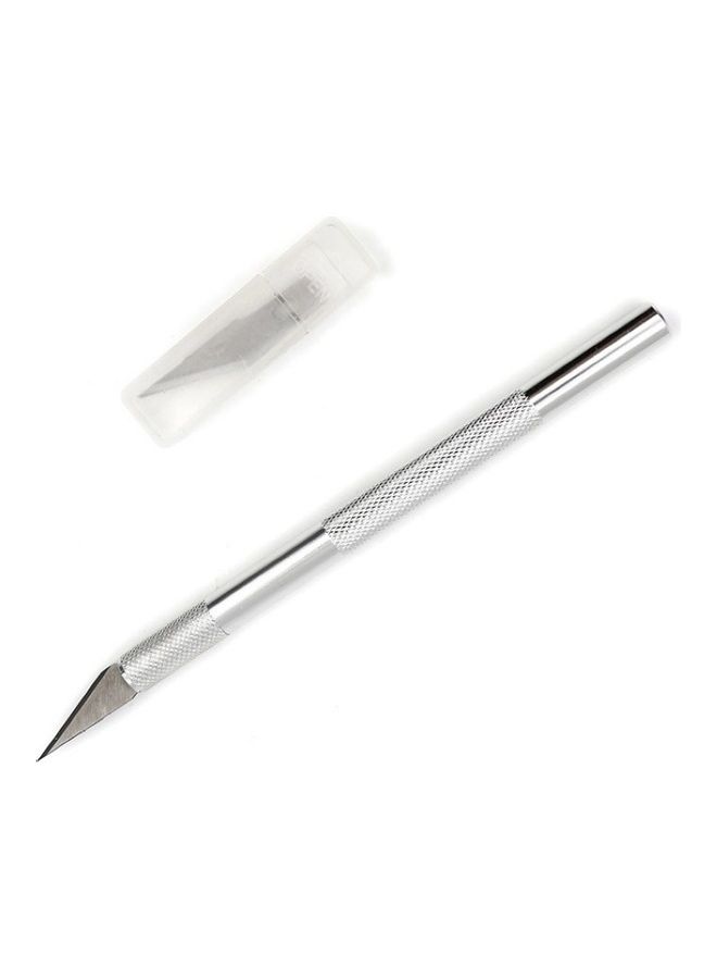 Generic Precision PCB Repair Knife Art Wood Carving Tool With 5 Piece Spare Blade Silver  - Image 2