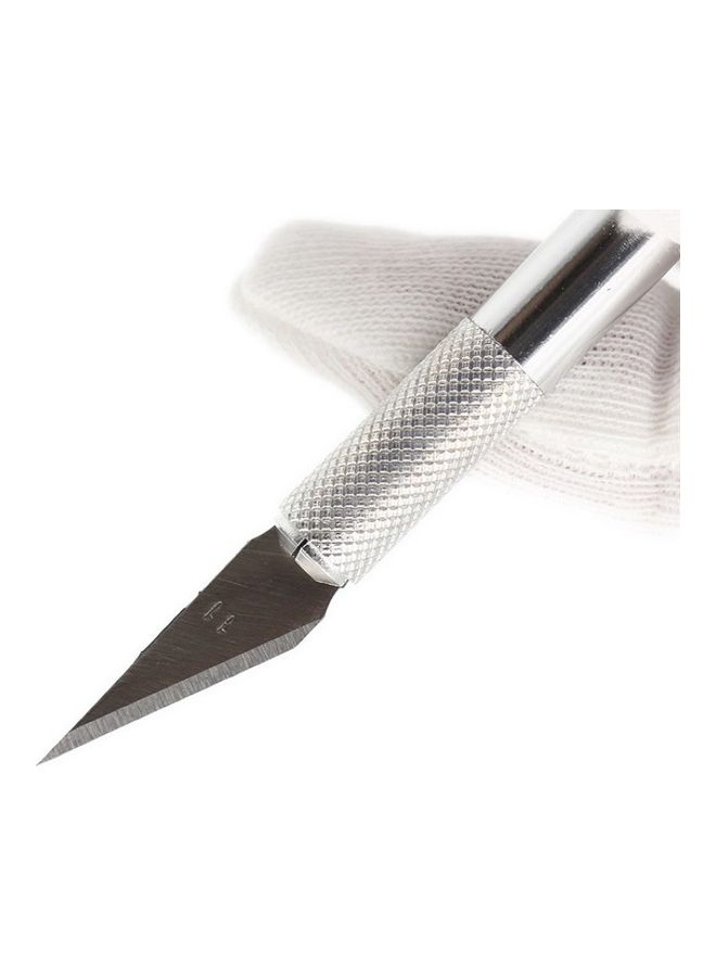 Generic Precision PCB Repair Knife Art Wood Carving Tool With 5 Piece Spare Blade Silver  - Image 3