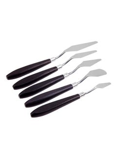Generic 5-Piece Stainless Steel Spatula Set Silver/Brown  - Image 4