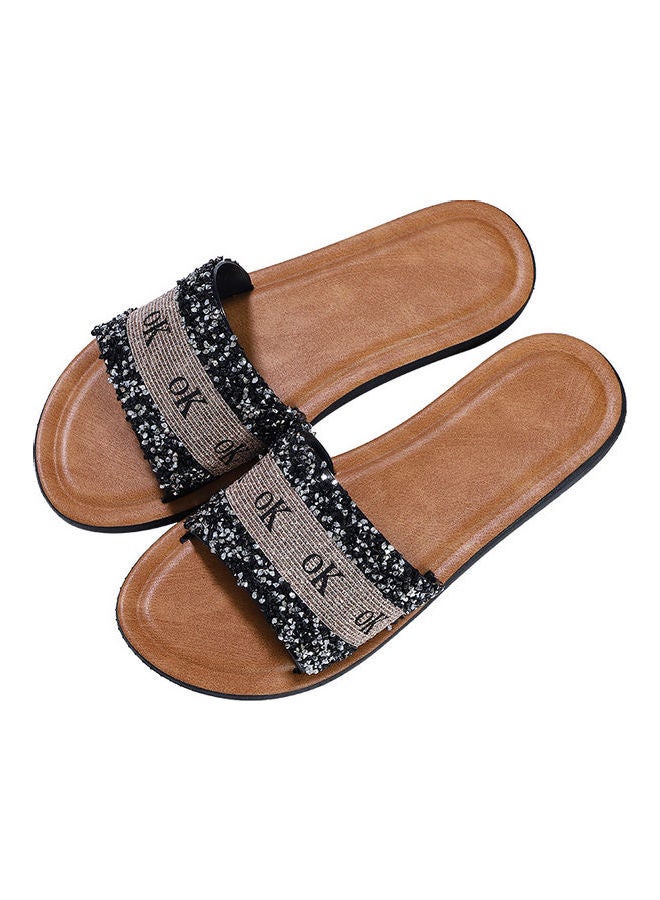 Lightweight Simple Grip Comfy Slippers Silver - Image 1