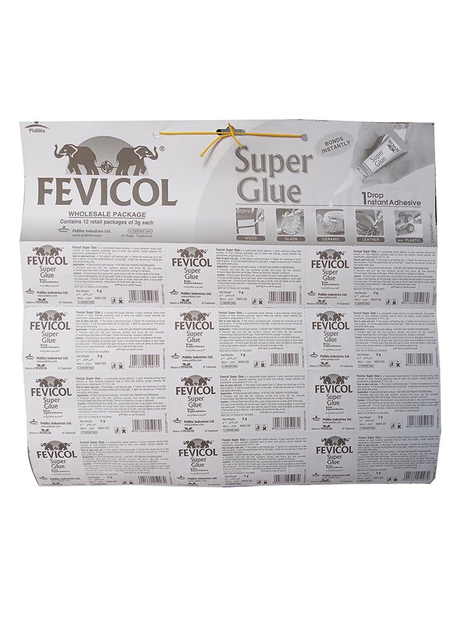 Fevicol - 12-Piece Super Glue Adhesive Set White - Image 1